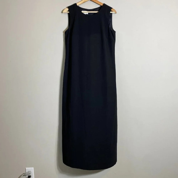 Talbots Sleeveless Shift Formal Maxi Dress Women's 8 Black Cocktail Gown Evening - Picture 4 of 12